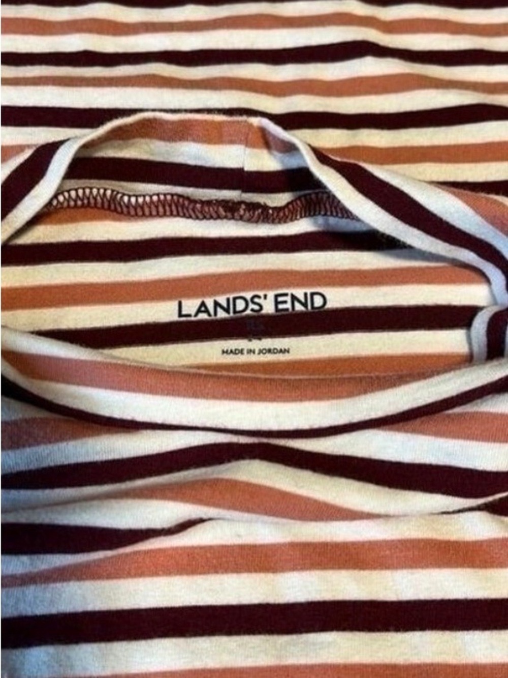 Lands' End Sleeveless Striped Mock Neck Tank women’s XS fall colors - Picture 3 of 5